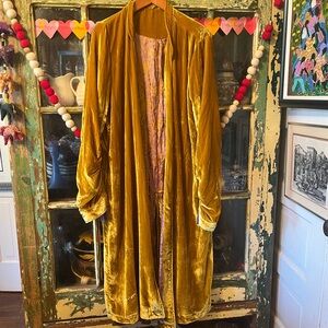 Beautiful Anthropologie gold velvet duster